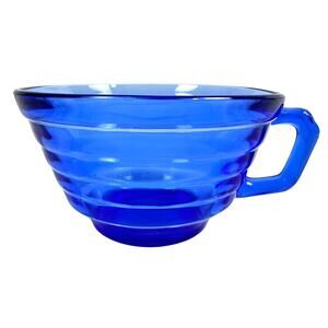 Hazel Atlas Aurora Cobalt Blue Vintage Depression Glass Coffee Cup
